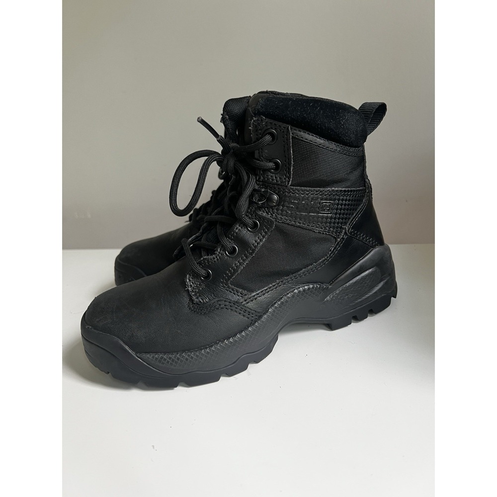 5.11 Tactical Women's ATAC 2.0 6" Side Zip Black Leather Quarter Boot Combat 6.5